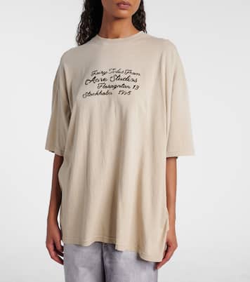 T-shirt rayé en coton à logo | Acne Studios