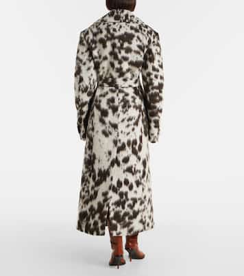 Cappotto in misto lana e alpaca con stampa | Dries Van Noten