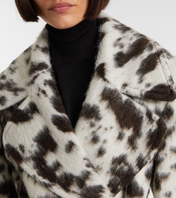 Cappotto in misto lana e alpaca con stampa | Dries Van Noten