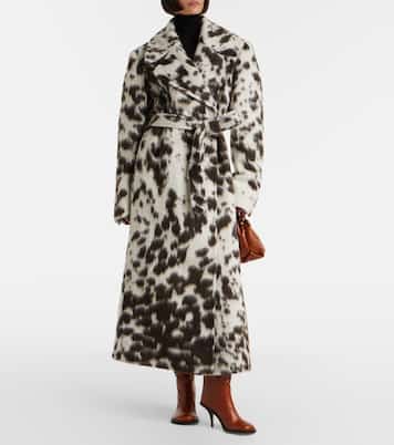 Cappotto in misto lana e alpaca con stampa | Dries Van Noten