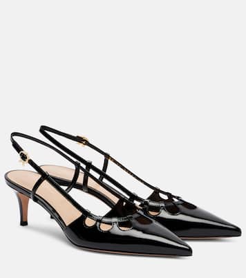 Pointy 55 patent leather slingback pumps | Gianvito Rossi
