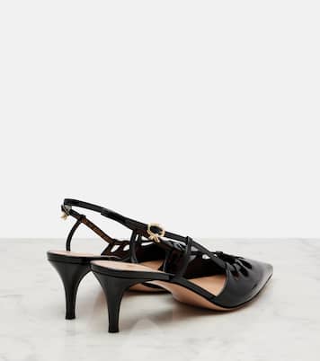Pointy 55 patent leather slingback pumps | Gianvito Rossi