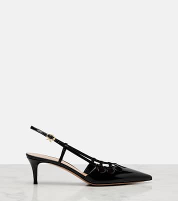 Pointy 55 patent leather slingback pumps | Gianvito Rossi