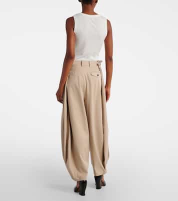 Cotton and silk twill balloon pants | Loewe