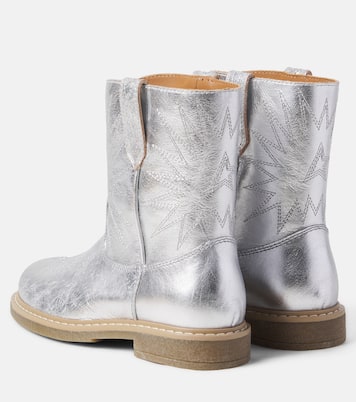 Wish Star Biker metallic leather cowboy boots | Golden Goose Kids