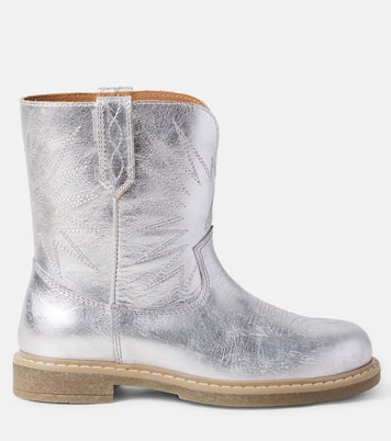 Wish Star Biker metallic leather cowboy boots | Golden Goose Kids