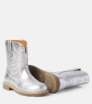Wish Star Biker metallic leather cowboy boots | Golden Goose Kids
