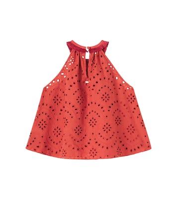 Cleo broderie anglaise cotton top | Poupette St Barth Kids