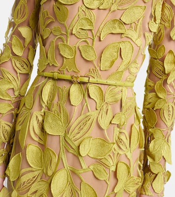 Embroidered silk-blend midi dress | Elie Saab