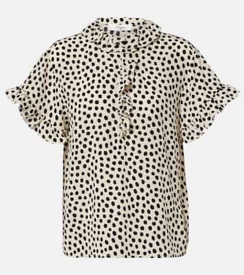 Polka-dot silk crêpe de chine top | Chloé