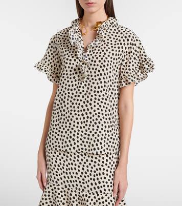 Polka-dot silk crêpe de chine top | Chloé