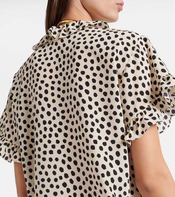 Polka-dot silk crêpe de chine top | Chloé