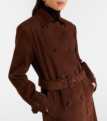 Tate suede trench coat | Nour Hammour