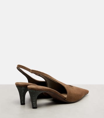 Suede slingback pumps | Brunello Cucinelli