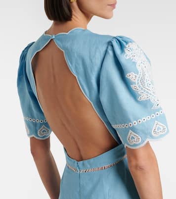 Besticktes Midikleid aus Leinen | Farm Rio