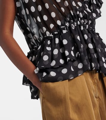 Polka-dot ruffled top | Dries Van Noten