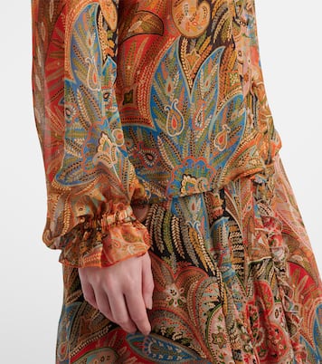 بلوزة من الحرير مكشكشة بطبعات | Etro