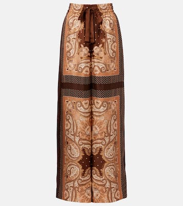 Pantaloni Luna in seta con stampa paisley | Zimmermann