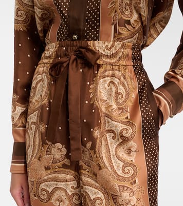 Pantaloni Luna in seta con stampa paisley | Zimmermann