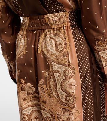 Pantaloni Luna in seta con stampa paisley | Zimmermann