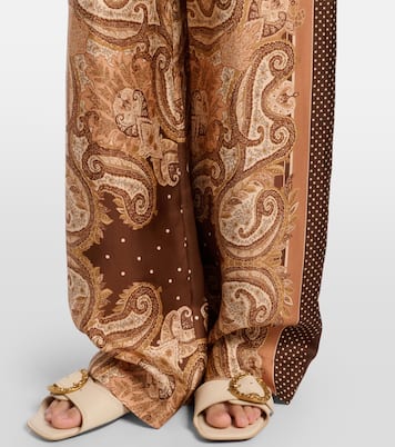 Pantaloni Luna in seta con stampa paisley | Zimmermann