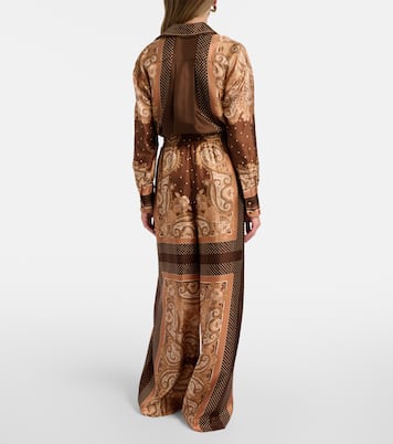 Pantaloni Luna in seta con stampa paisley | Zimmermann