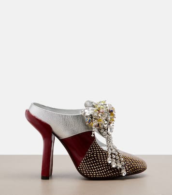 Embellished patchwork leather mules | Dries Van Noten