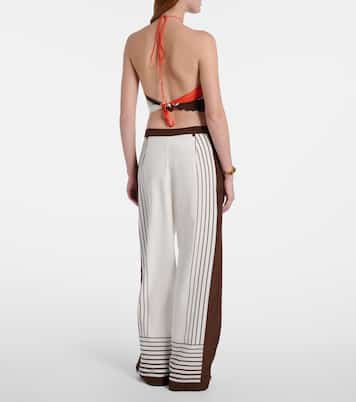 Destino striped silk wide-leg pants | SIR