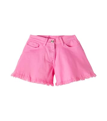 Patch-appliqué denim shorts | Monnalisa
