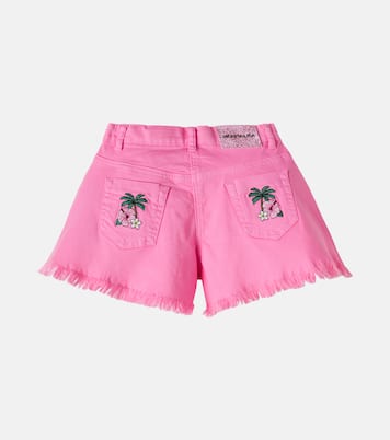 Patch-appliqué denim shorts | Monnalisa