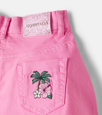 Patch-appliqué denim shorts | Monnalisa