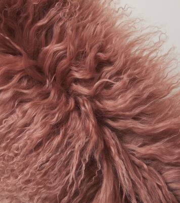 Reversible linen and shearling cushion | Maison de Vacances