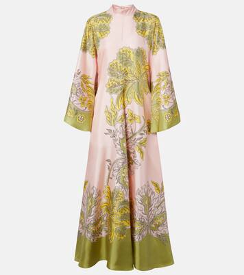 Magnifico floral silk twill maxi dress | La DoubleJ