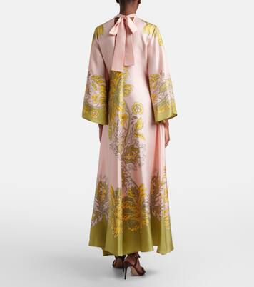 Magnifico floral silk twill maxi dress | La DoubleJ