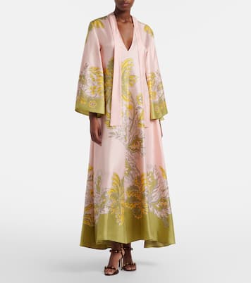 Magnifico floral silk twill maxi dress | La DoubleJ