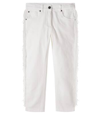 Fringe-trimmed cotton gabardine pants | Stella McCartney Kids