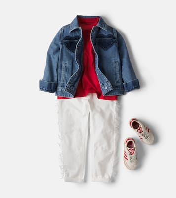 Fringe-trimmed cotton gabardine pants | Stella McCartney Kids
