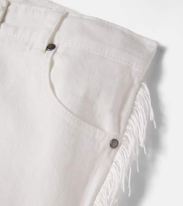 Fringe-trimmed cotton gabardine pants | Stella McCartney Kids