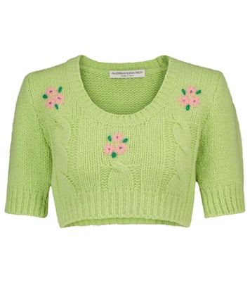 Pull raccourci en laine d'alpaga mélangée | Alessandra Rich