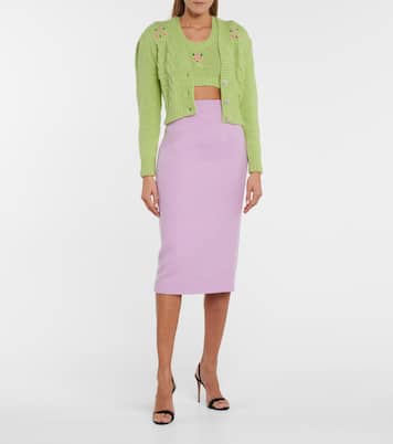 Pull raccourci en laine d'alpaga mélangée | Alessandra Rich