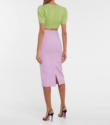 Pull raccourci en laine d'alpaga mélangée | Alessandra Rich