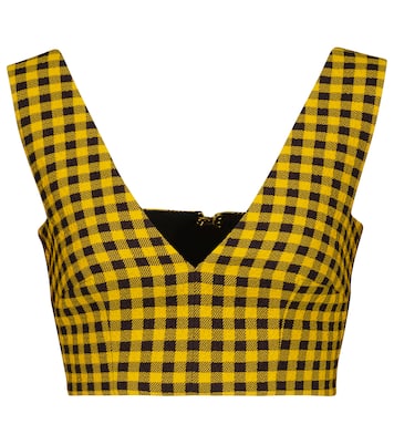 Joice gingham cloque crop top | Emilia Wickstead