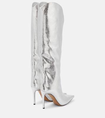 Overknee-Stiefel aus Metallic-Leder | Alexandre Vauthier