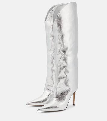 Overknee-Stiefel aus Metallic-Leder | Alexandre Vauthier