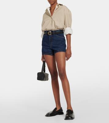 Shorts The Midi en denim de tiro alto | Re/Done