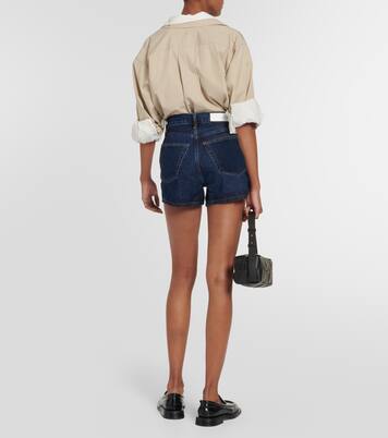 Shorts The Midi en denim de tiro alto | Re/Done