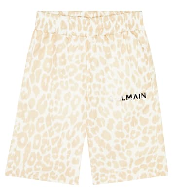 Shorts in cotone con stampa | Balmain Kids
