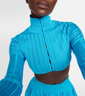 Ribbed-knit cropped cardigan | Alaïa
