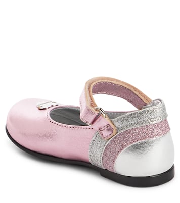 Baby Schuhe aus Metallic-Leder | Monnalisa