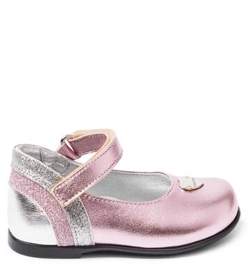 Baby Schuhe aus Metallic-Leder | Monnalisa